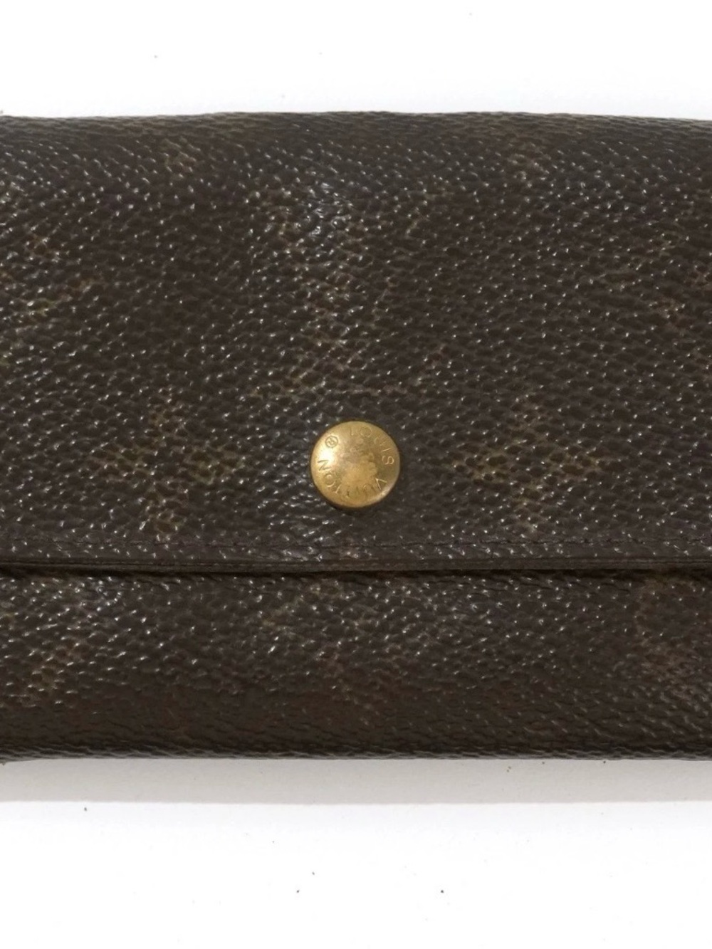 Louis Vuitton Monogram Snap Coin Purse Wallet with Gold Hardware